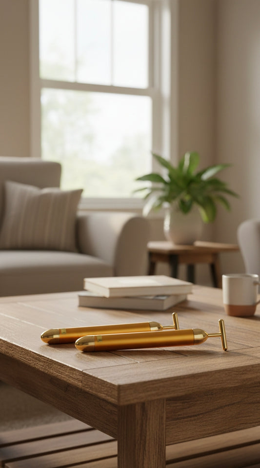 Gold Energy Beauty Bar – Electric Facial Massage Roller