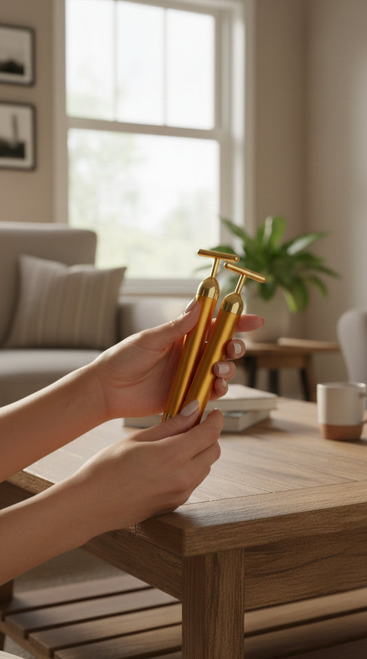 Gold Energy Beauty Bar – Electric Facial Massage Roller